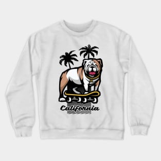 Bulldog on a skateboard. Crewneck Sweatshirt